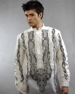  Men's Barong White Jusi fabric 100307 White 